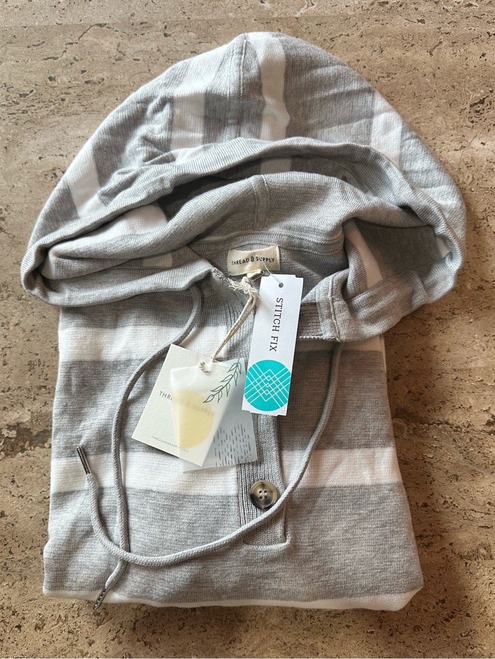 THREAD & SUPPLY Brighton Top - Grey White - L - Picture 5 of 6